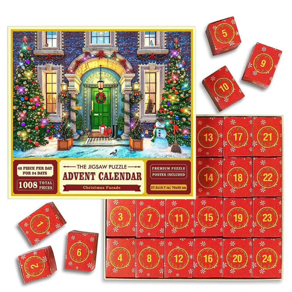 Calendrier de l'Avent avec puzzle de Noël – Compte à rebours de 24 jours