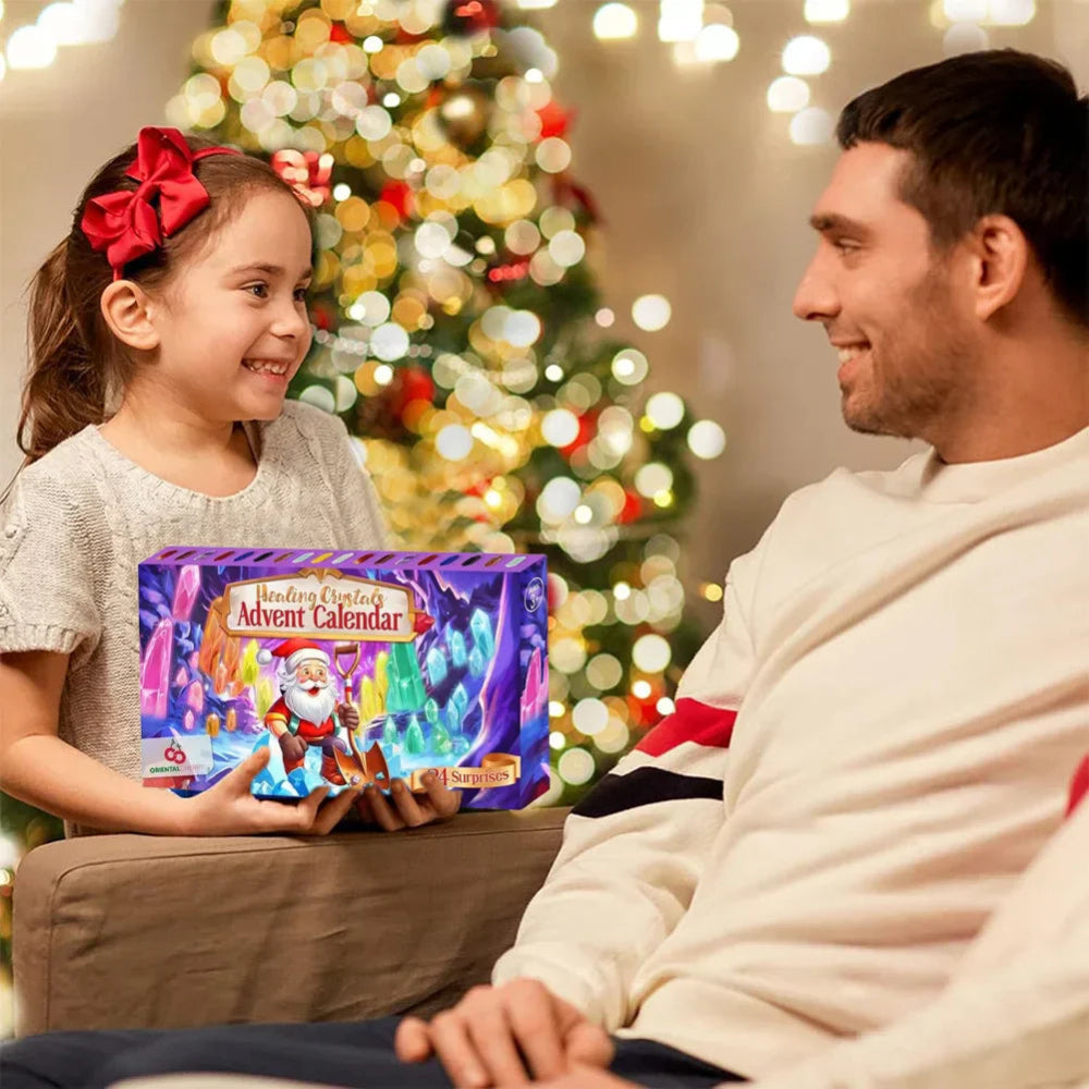 Ensemble de calendrier de l'Avent de Noël 2025 avec pierres de guérison
