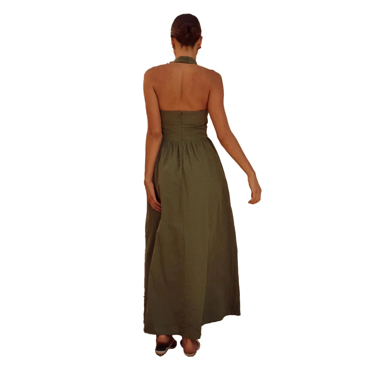 Pernilla – Robe Maxi Élégante avec Décolleté Halterneck