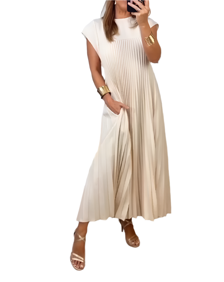 Rigmor Robe Élégante avec Jupe Plissée pour Femmes