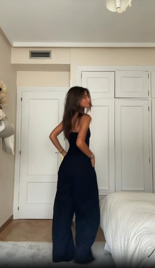 Luna- combinaison sans bretelles avec jambes larges