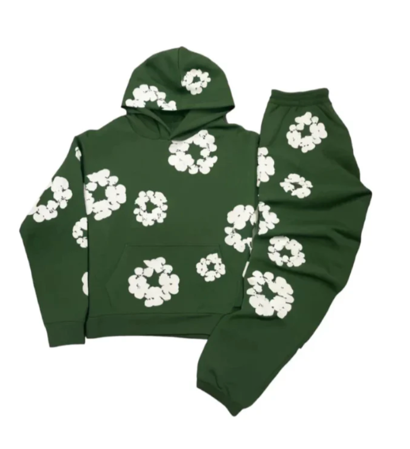 BlossomEase - Ensemble sweat à capuche et jogging fleuri unisexe