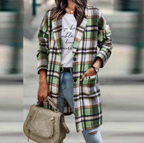Cozy Vibes | Manteau à carreaux pour femme