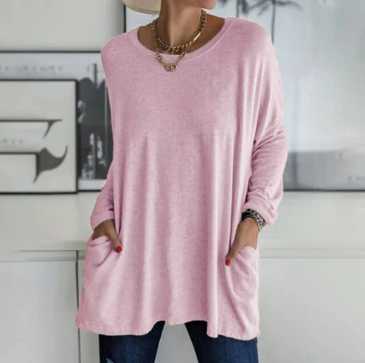 T-shirt oversize uni à manches longues Shai
