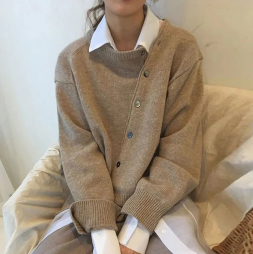 Veste cardigan asymétrique à boutons Faith