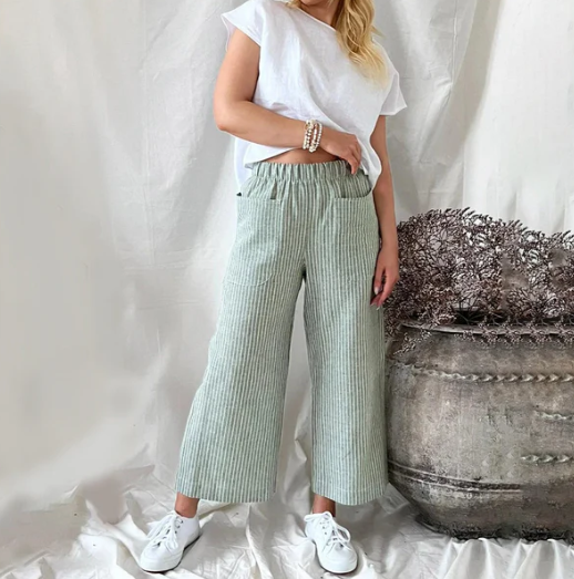 Pantalon large à rayures chic et sans effort Danife
