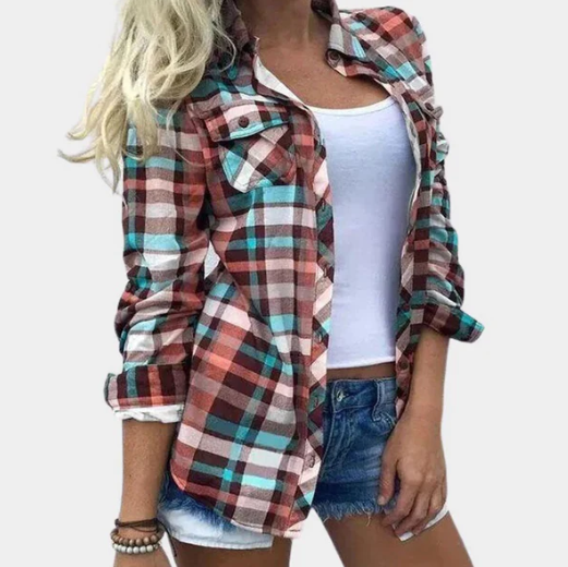 Chemise boutonnée à carreaux Lucia