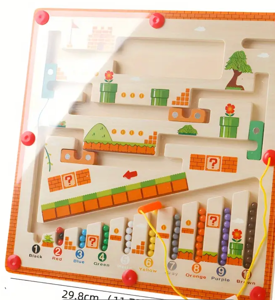 Planche de tri à champignons magnétique – Puzzle de comptage avec stylo et labyrinthe de perles