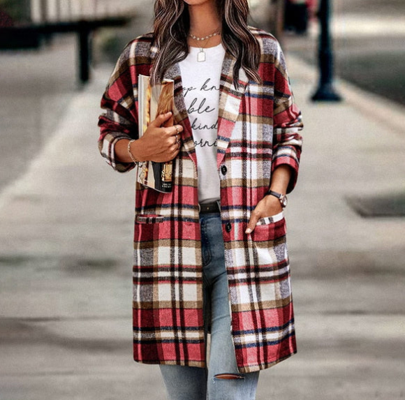 Cozy Vibes | Manteau à carreaux pour femme