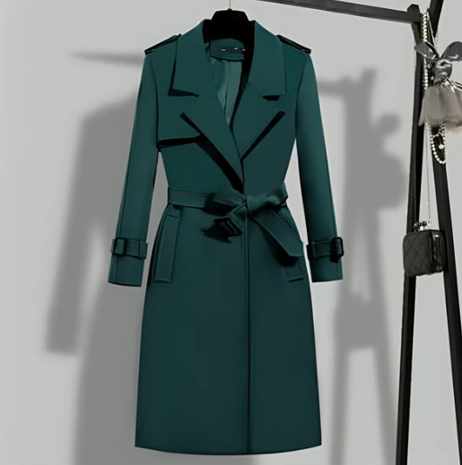 Manteau ceinturé à double boutonnage Rena