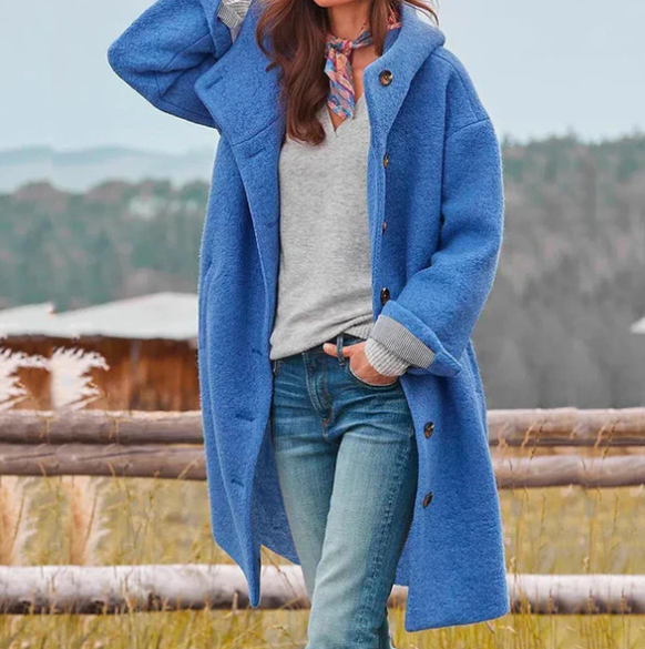 Crissa | Cardigan long à capuche pour femme