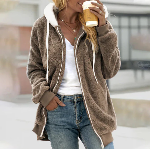 Sweat à capuche en polaire douillet Terese pour l'hiver