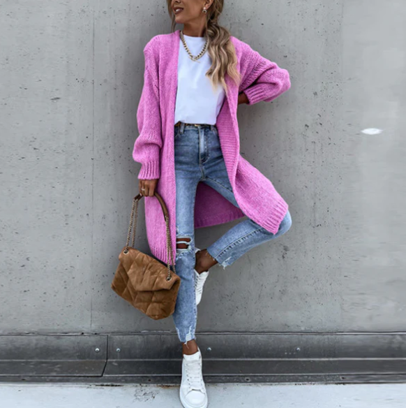 Krystal | Cardigan tricoté à manches longues