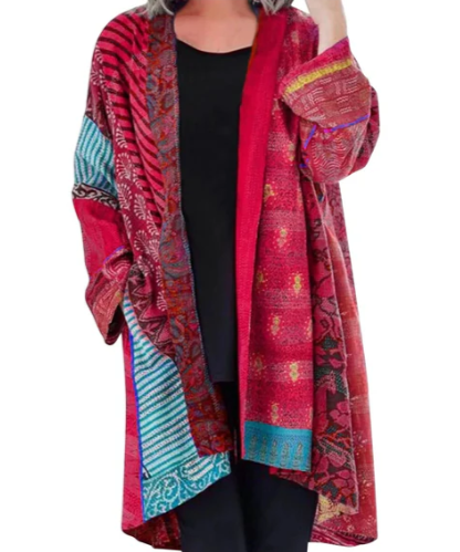 Veste longue en patchwork bohème Jenika