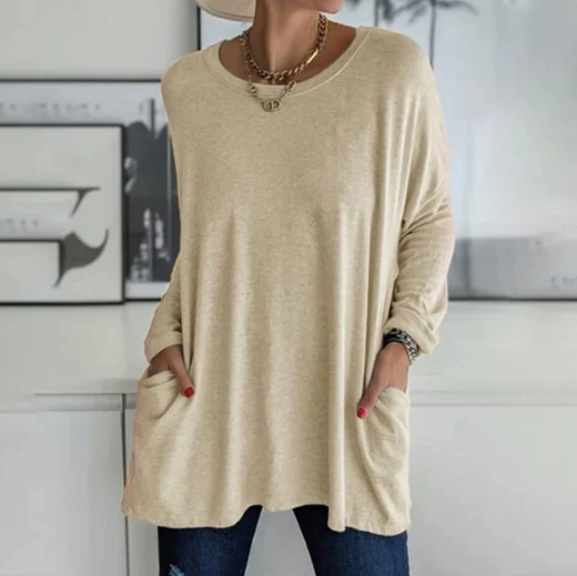 T-shirt oversize uni à manches longues Shai