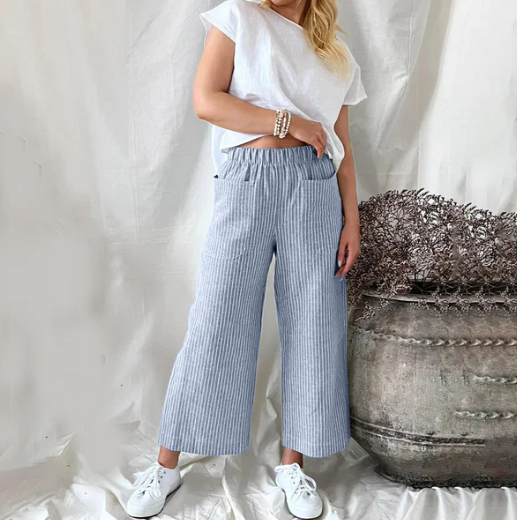 Pantalon large à rayures chic et sans effort Danife