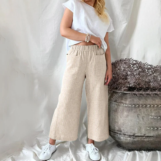 Pantalon large à rayures chic et sans effort Danife