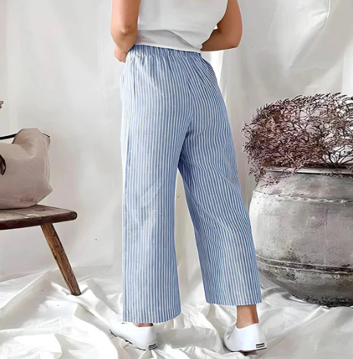 Pantalon large à rayures chic et sans effort Danife