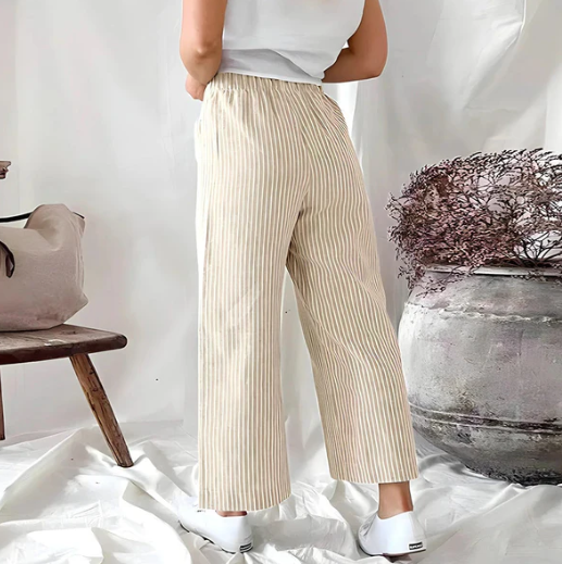 Pantalon large à rayures chic et sans effort Danife