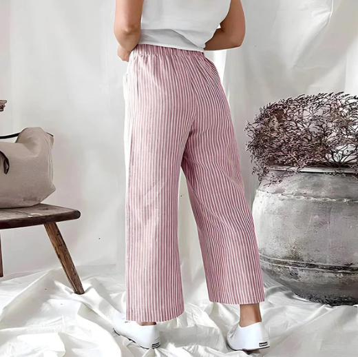 Pantalon large à rayures chic et sans effort Danife