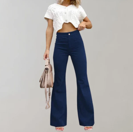 Pantalon évasé taille haute élégant