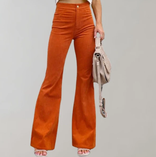 Pantalon évasé taille haute élégant