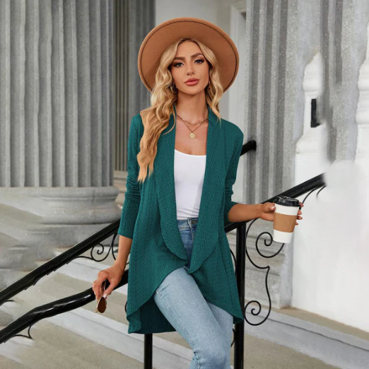 Inah Chic | Cardigan ouvert drapé avec un attrait sans effort