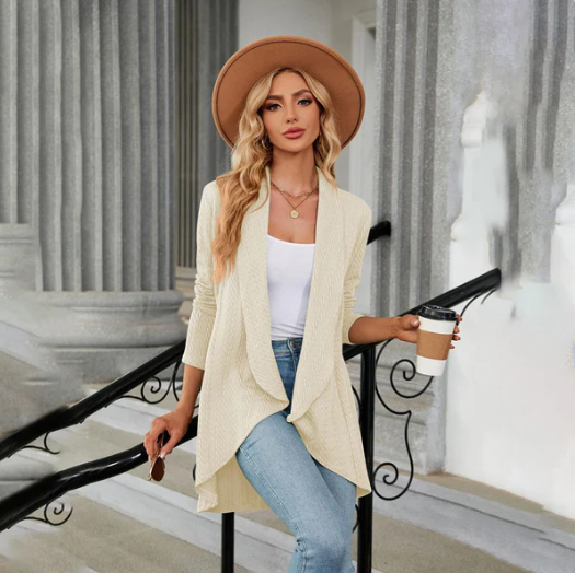 Inah Chic | Cardigan ouvert drapé avec un attrait sans effort