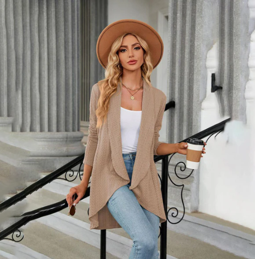 Inah Chic | Cardigan ouvert drapé avec un attrait sans effort