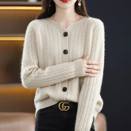 Cardigan en tricot torsadé Lani | Texture confortable, style intemporel