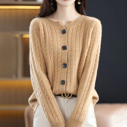 Cardigan en tricot torsadé Lani | Texture confortable, style intemporel