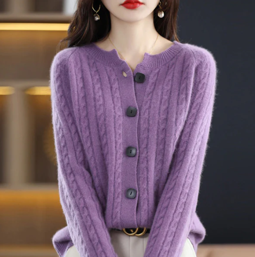 Cardigan en tricot torsadé Lani | Texture confortable, style intemporel