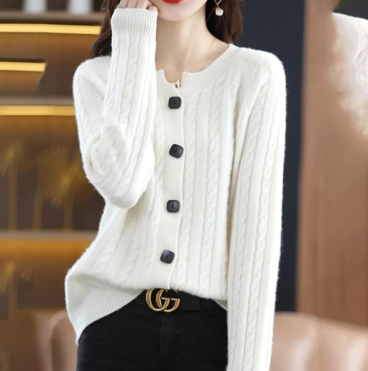 Cardigan en tricot torsadé Lani | Texture confortable, style intemporel