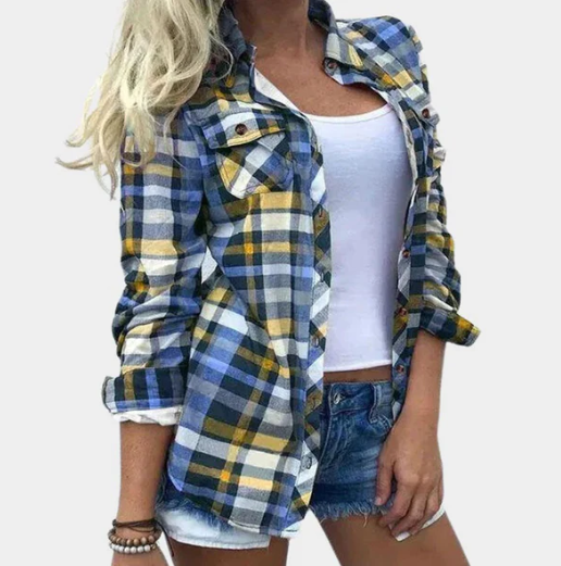 Chemise boutonnée à carreaux Lucia