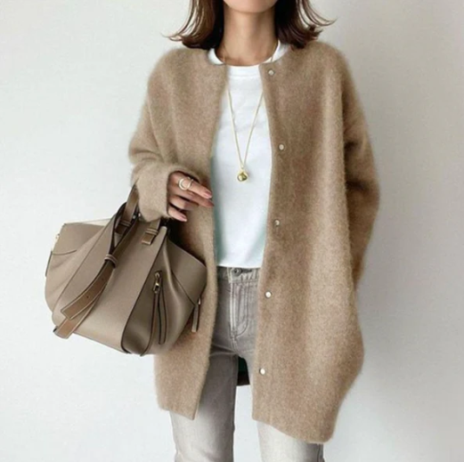 Veste cardigan longue duveteuse Trina