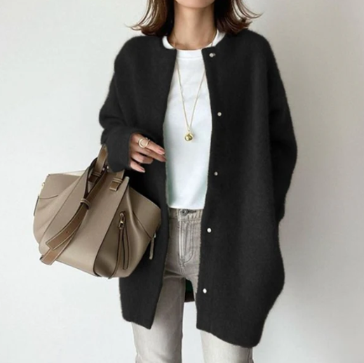 Veste cardigan longue duveteuse Trina