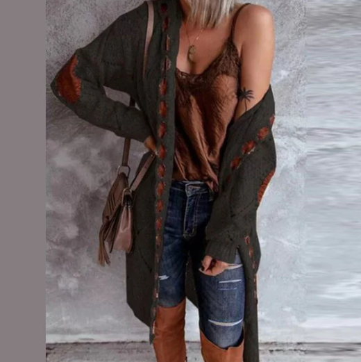 Cardigan en tricot bohème chic