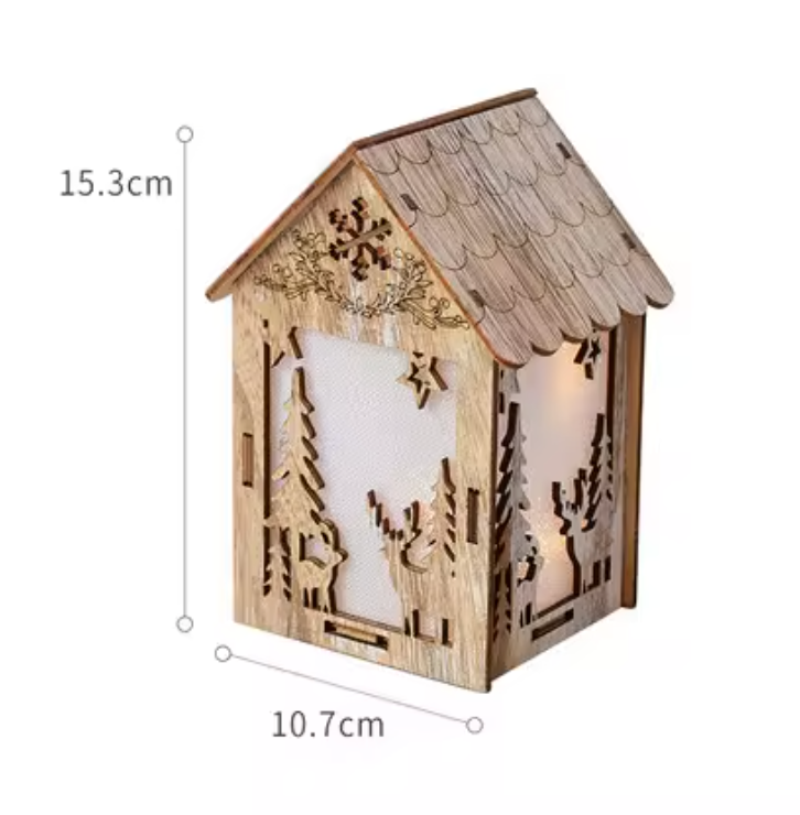 Cabane Lumineuse en Bois avec Lumière LED