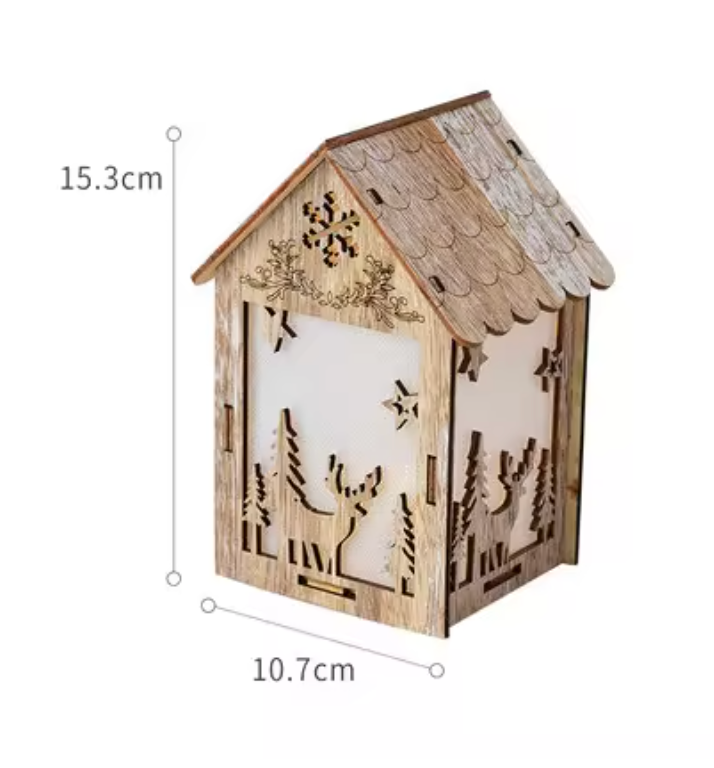 Cabane Lumineuse en Bois avec Lumière LED