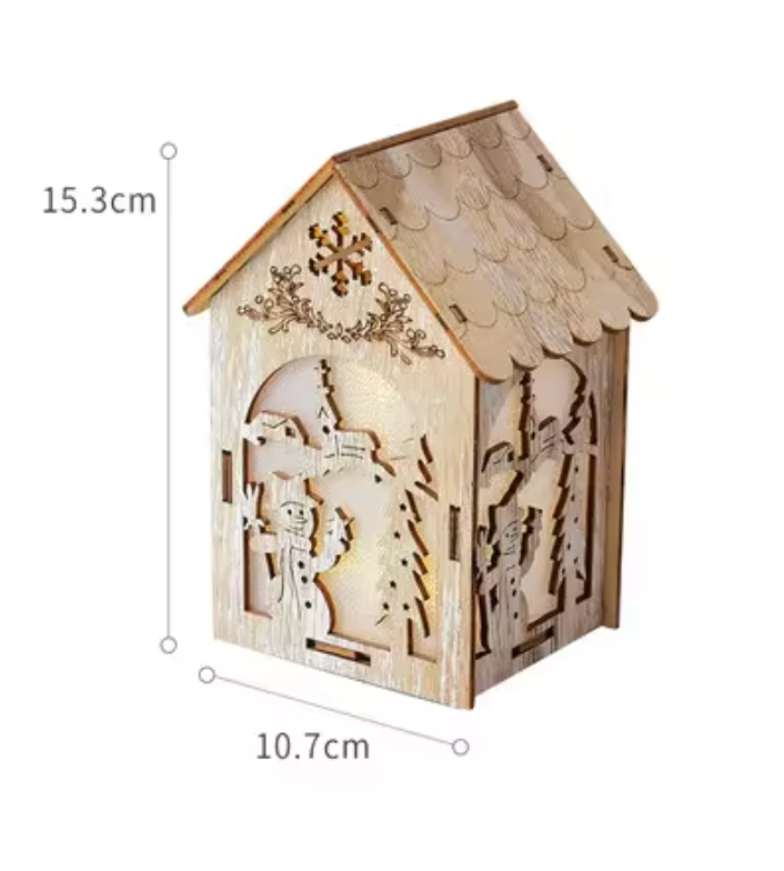 Cabane Lumineuse en Bois avec Lumière LED