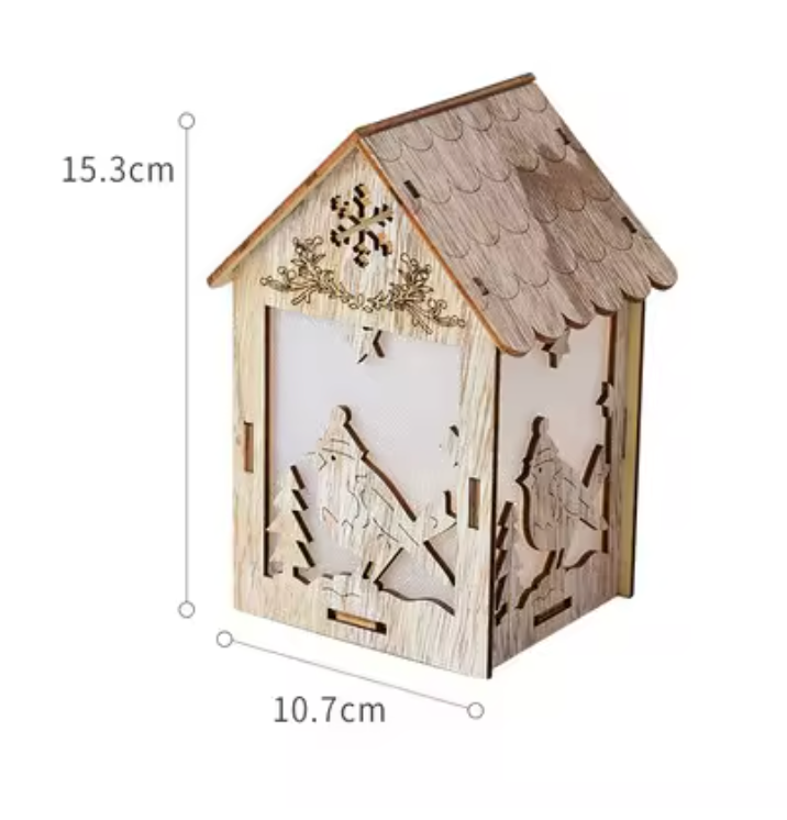 Cabane Lumineuse en Bois avec Lumière LED