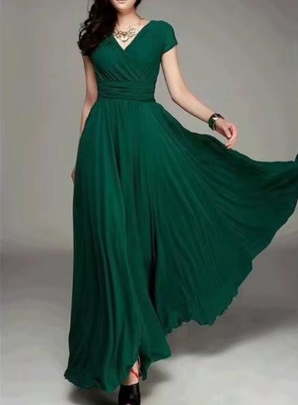 Robe de Soirée Longue à Décolleté en V Claire Glamour