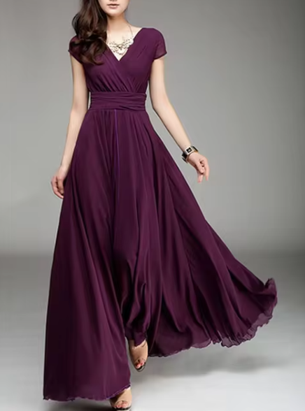 Robe de Soirée Longue à Décolleté en V Claire Glamour