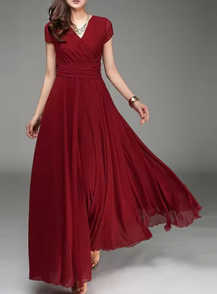 Robe de Soirée Longue à Décolleté en V Claire Glamour