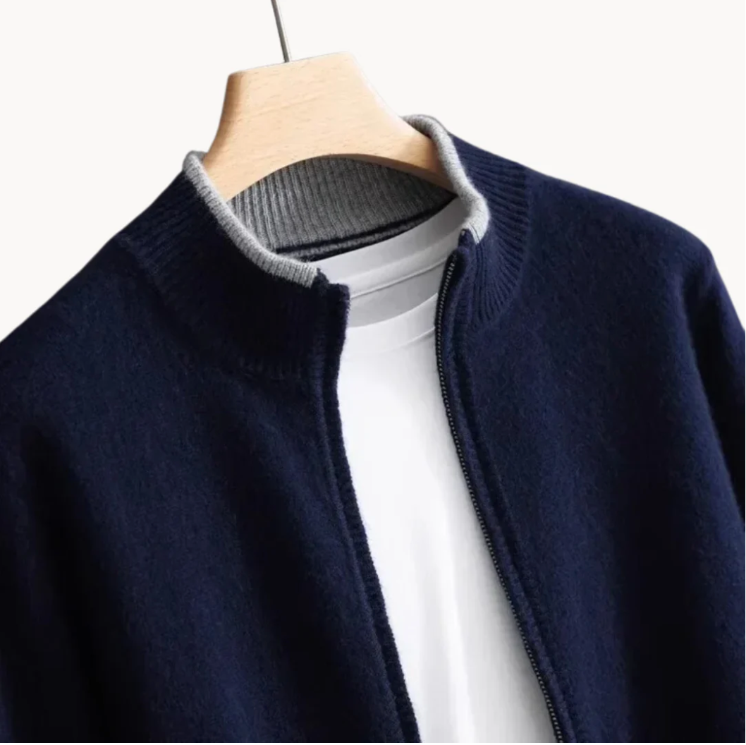 Dennis - Pull-over avec col côtelé et zip