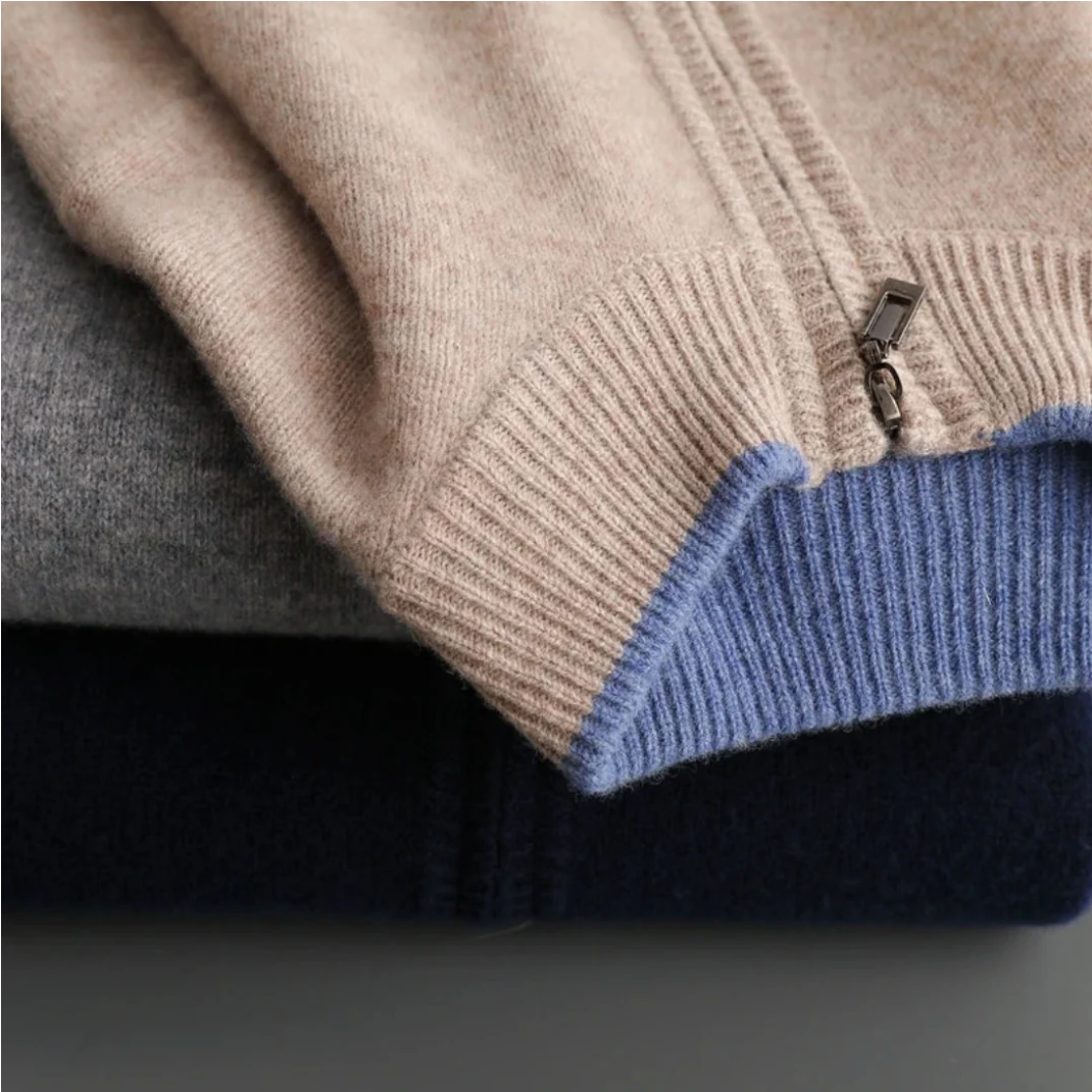 Dennis - Pull-over avec col côtelé et zip