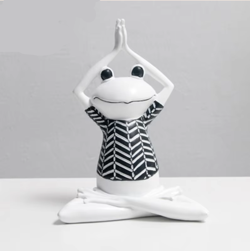 ZenFrog - Figurine décorative de grenouille méditative élégante