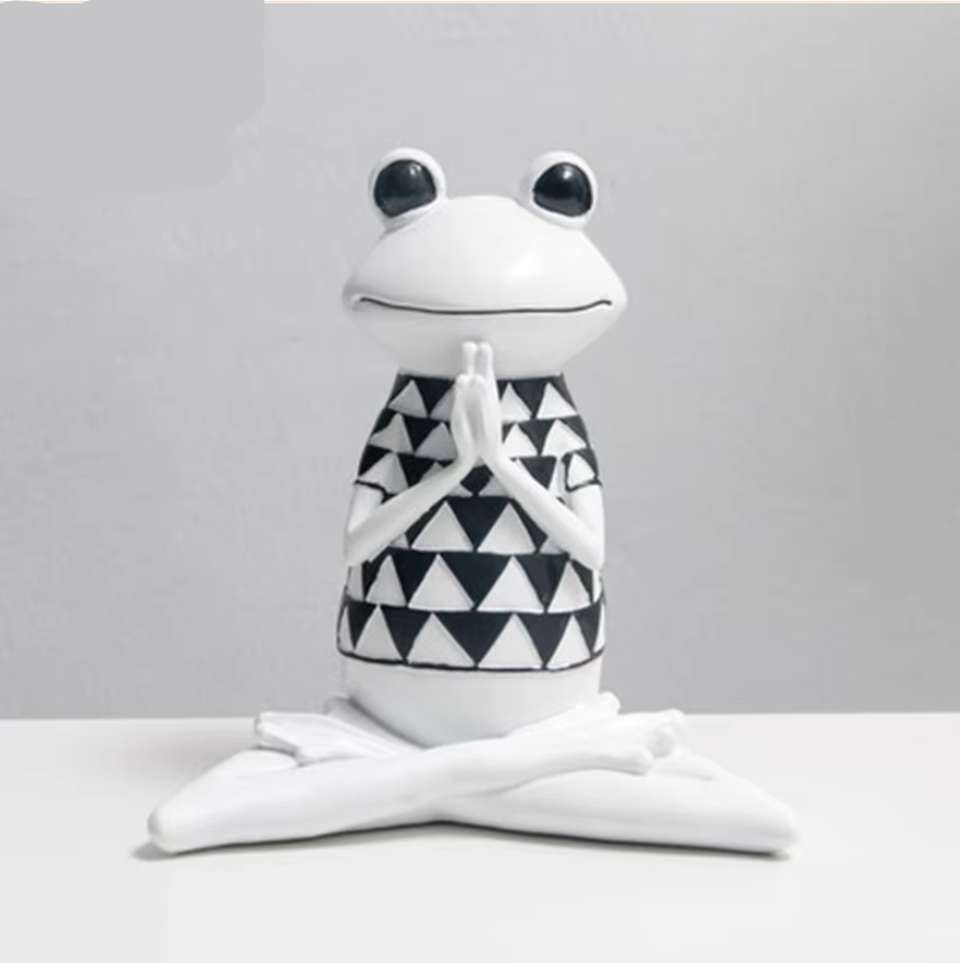 ZenFrog - Figurine décorative de grenouille méditative élégante