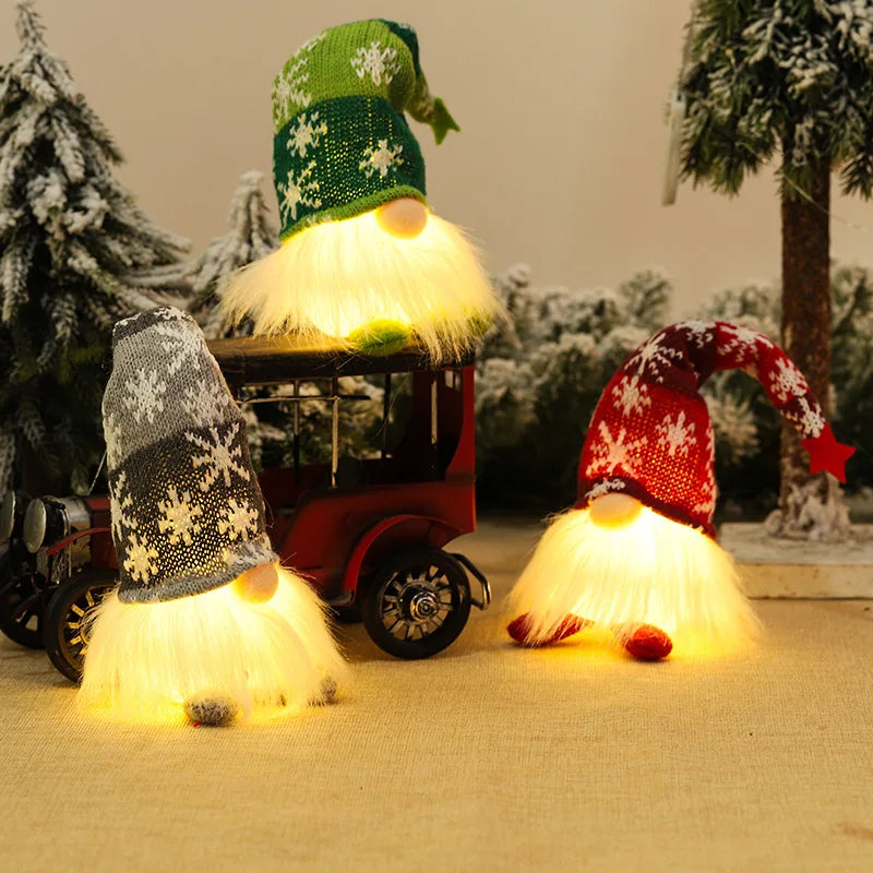 Poupée Gnome de Noël sans visage avec veilleuse
