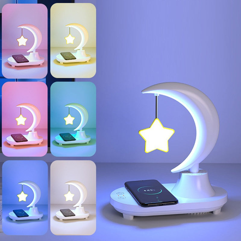 LunaTune – Lampe de table sans fil Moonlight avec haut-parleur Bluetooth et fonction de recharge